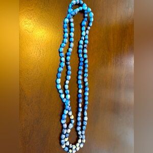 Elegant Blue and Silver Beaded Necklace